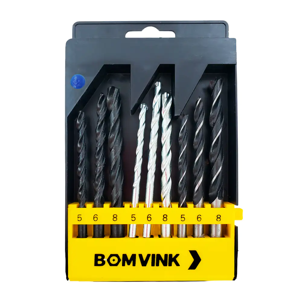 Paquete con 9 brocas metalicas bomvink multifuncionales de distinta medida