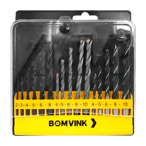 Estuche con 15 brocas para metal, madera, concreto