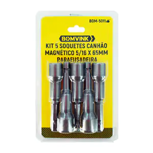 Blíster con 5 dados metálicos bomivnk de 5/16 x 65mm con imán
