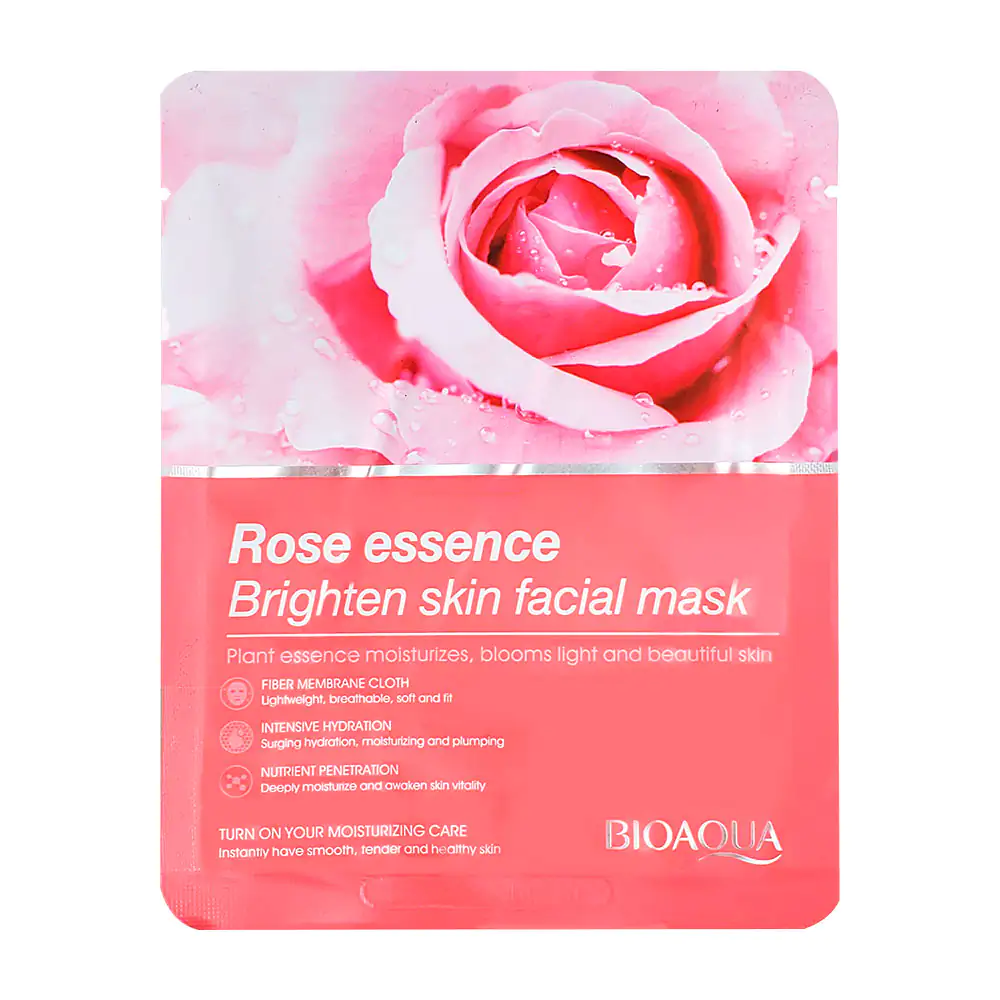 Mascarilla facial hidratante bioaqua con esencia de rosa, 25g