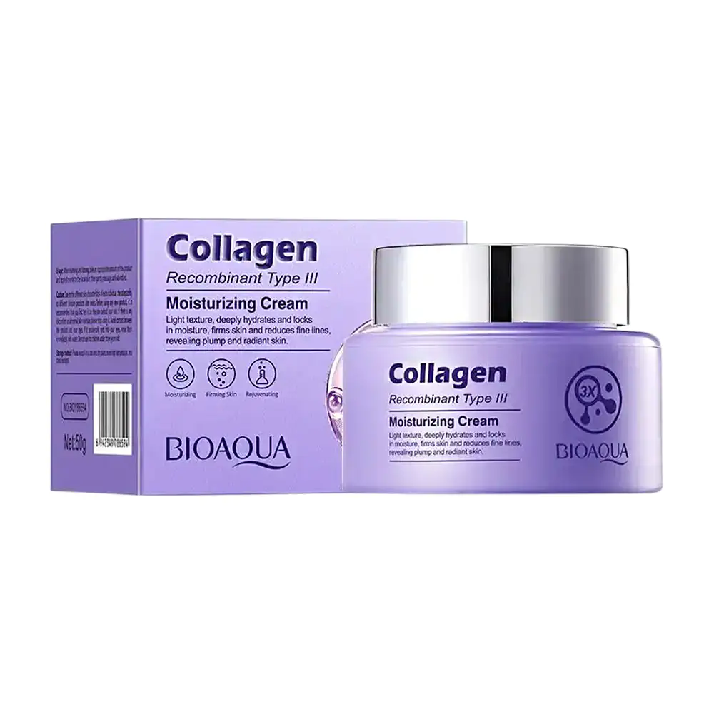 Crema facial bioaqua con colágeno para suavizar, dar firmeza y rejuve…