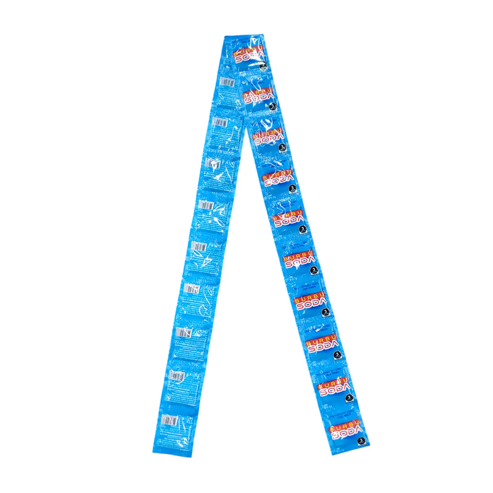 Tira con 20 mini sobrecitos con polvo efervescente picante sabor nara…
