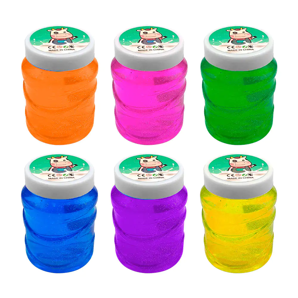Bote de slime con brillantina de 50grs en forma de garrafon, variedad…