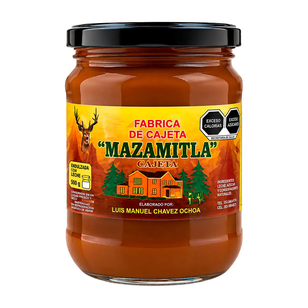 Frasco con 500gr de cajeta mazamitla artesanal / cajeta.m500