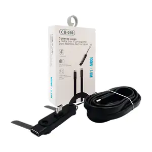 Cable de carga y datos 2en1 100w moreka con longitud 1.5m + soporte p…