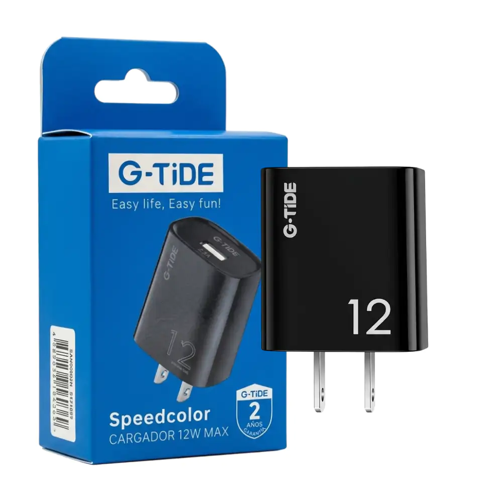 Cargador marca g-tide, ac110v-240v, salida usb-a ,12w máximo 5v / ch1…