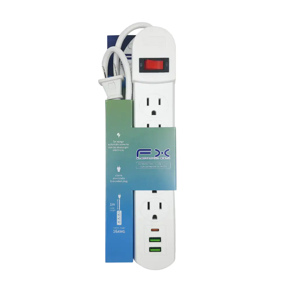 Multicontacto con 5 conectores trifásicos, 2 puestos usb-a y 1 usb-c …