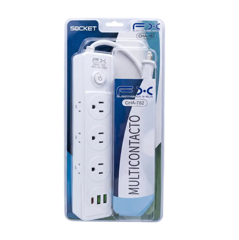 Barra multicontacto con 6 conectores trifásicos, 2 puertos usb-a y 1 …