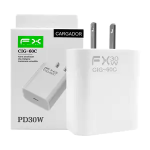 Cubo cargador fx de carga rápida con potencia de 30w con salida usb-c