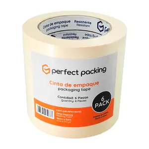 Paquete con 6 cintas masking tape para empaque de 18mmx50m