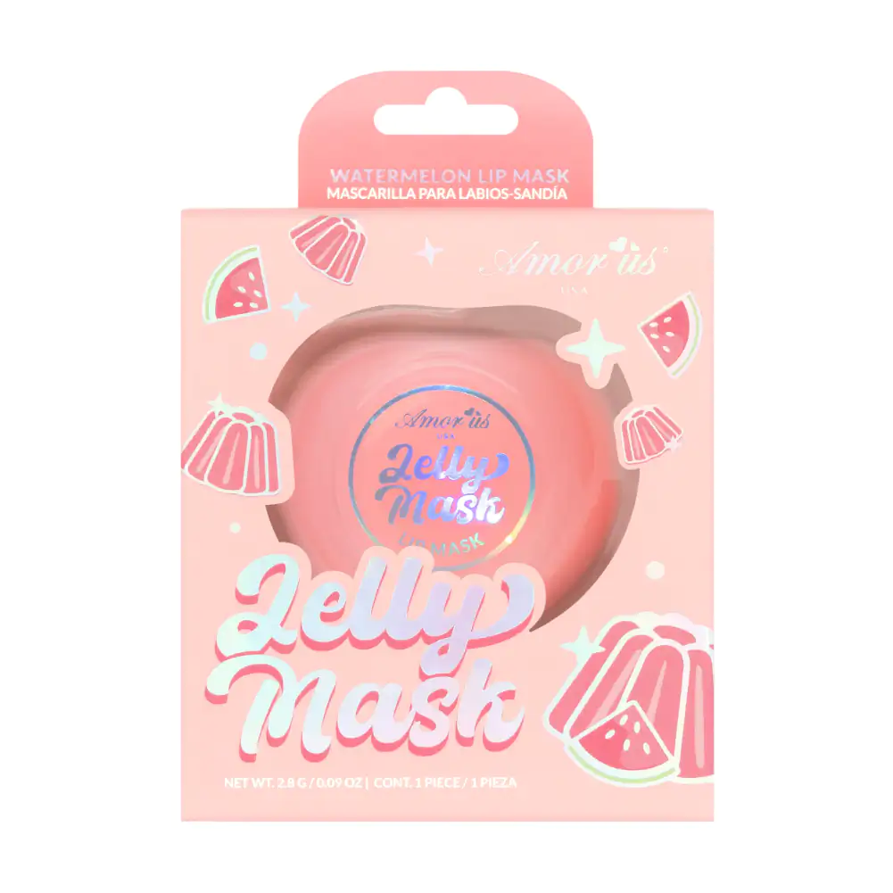 Bálsamo hidratante para labios jelly mask con glitter + aroma fresco a sandia / co-wlmd