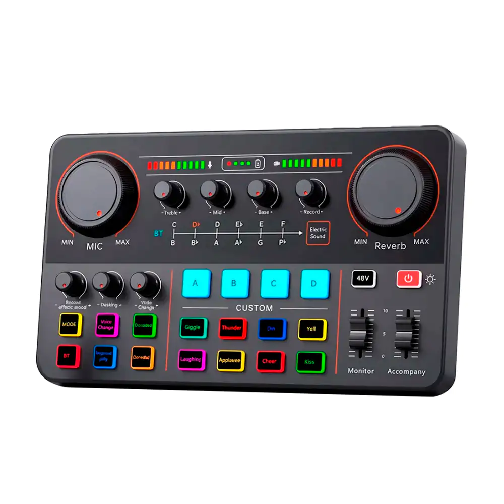 Mezcladora - interfaz de audio digital bluetooth con phantom, 48v par…