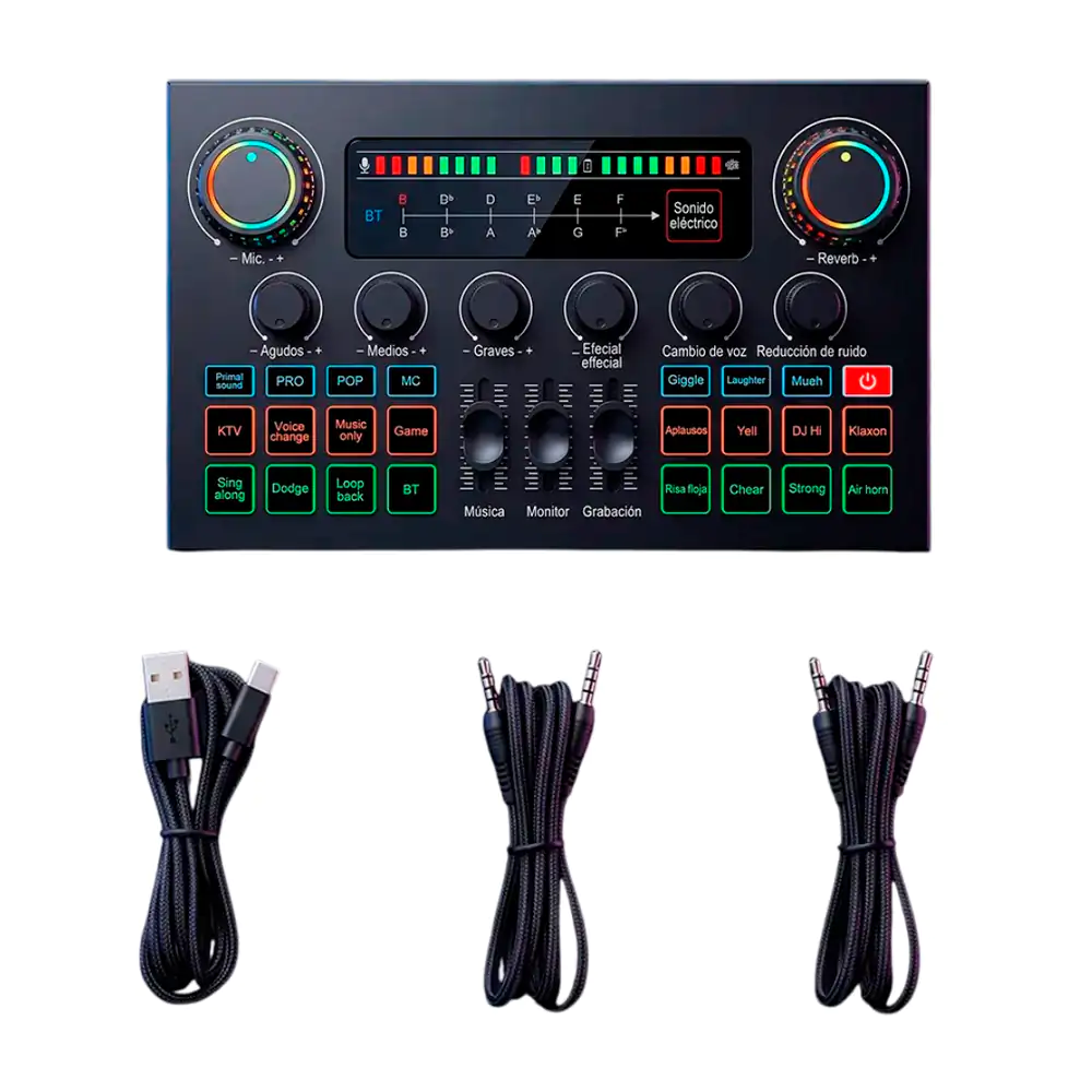 Mezcladora de audio digital, bluetooth con conexión usb-c para stream…