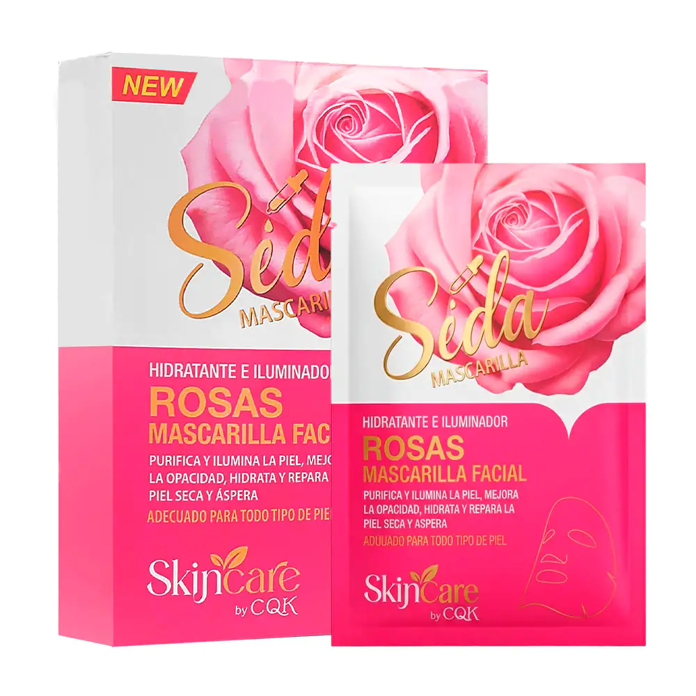 Paquete con 10 mascarillas faciales hidratantes con esencia de rosas / cqk-5729