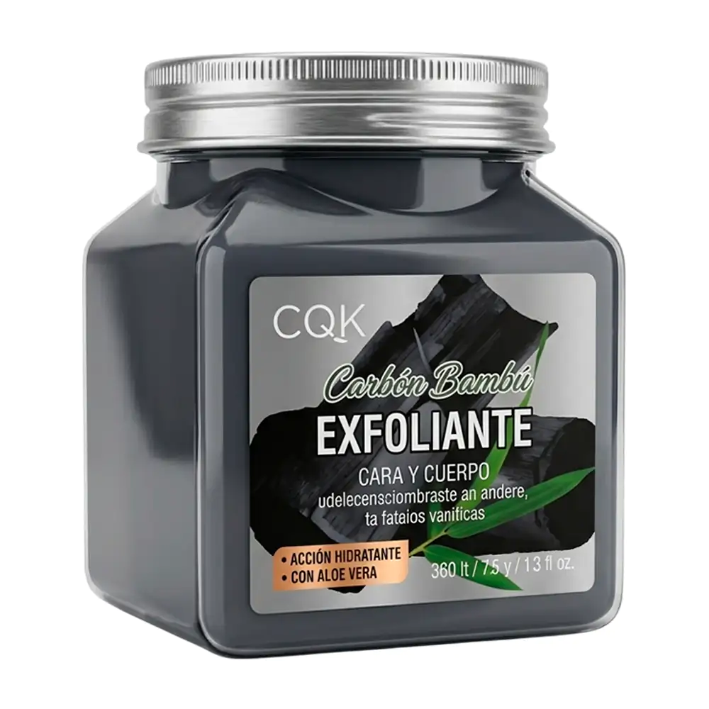 Crema exfoliante facial y corporal con extracto de carbón y bambú, 350ml / cqk-6900