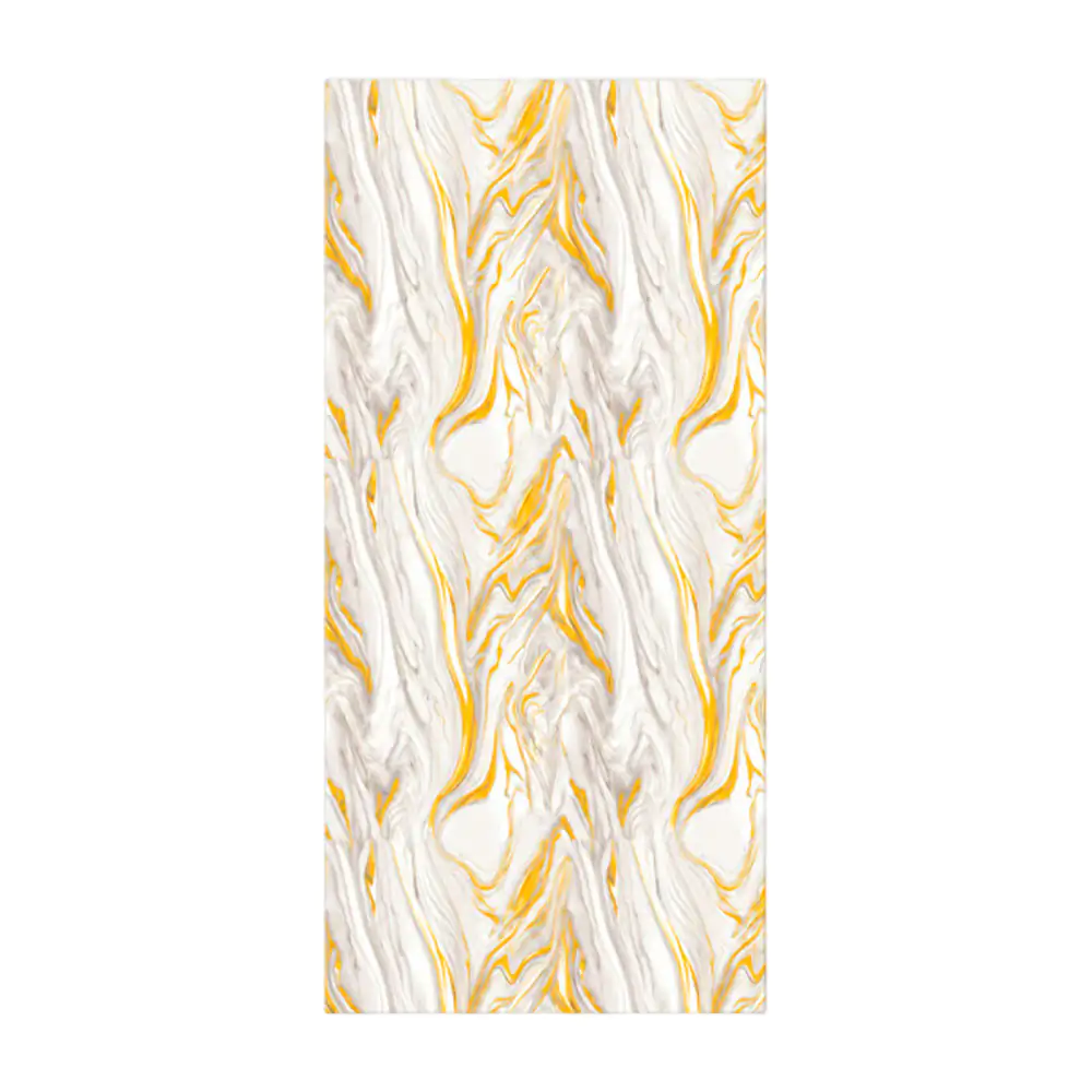 Rollo con papel tapiz de 120x290cm con estampado tipo mármol blanco con dorado 