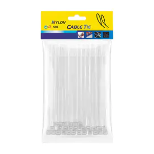 Paquete con 100 cinchos blancos de nylon, 4.6X150mm