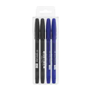 Paquete con 4 plumas wenao de punto fino en color azul y negro