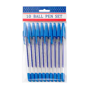 Paquete con 10 plumas bolígrafos en color azul