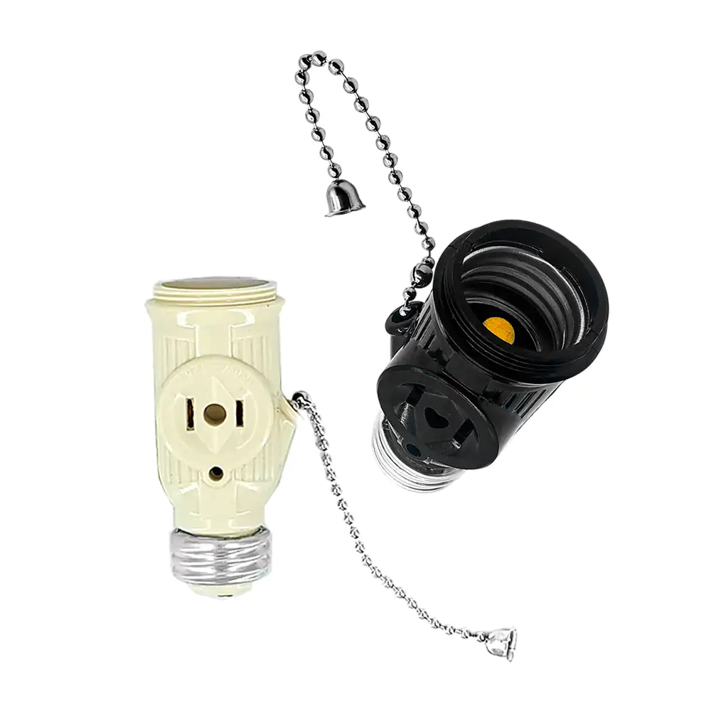 Socket ladrón portalámparas para foco, con 2 contactos y cadena, 8cm …