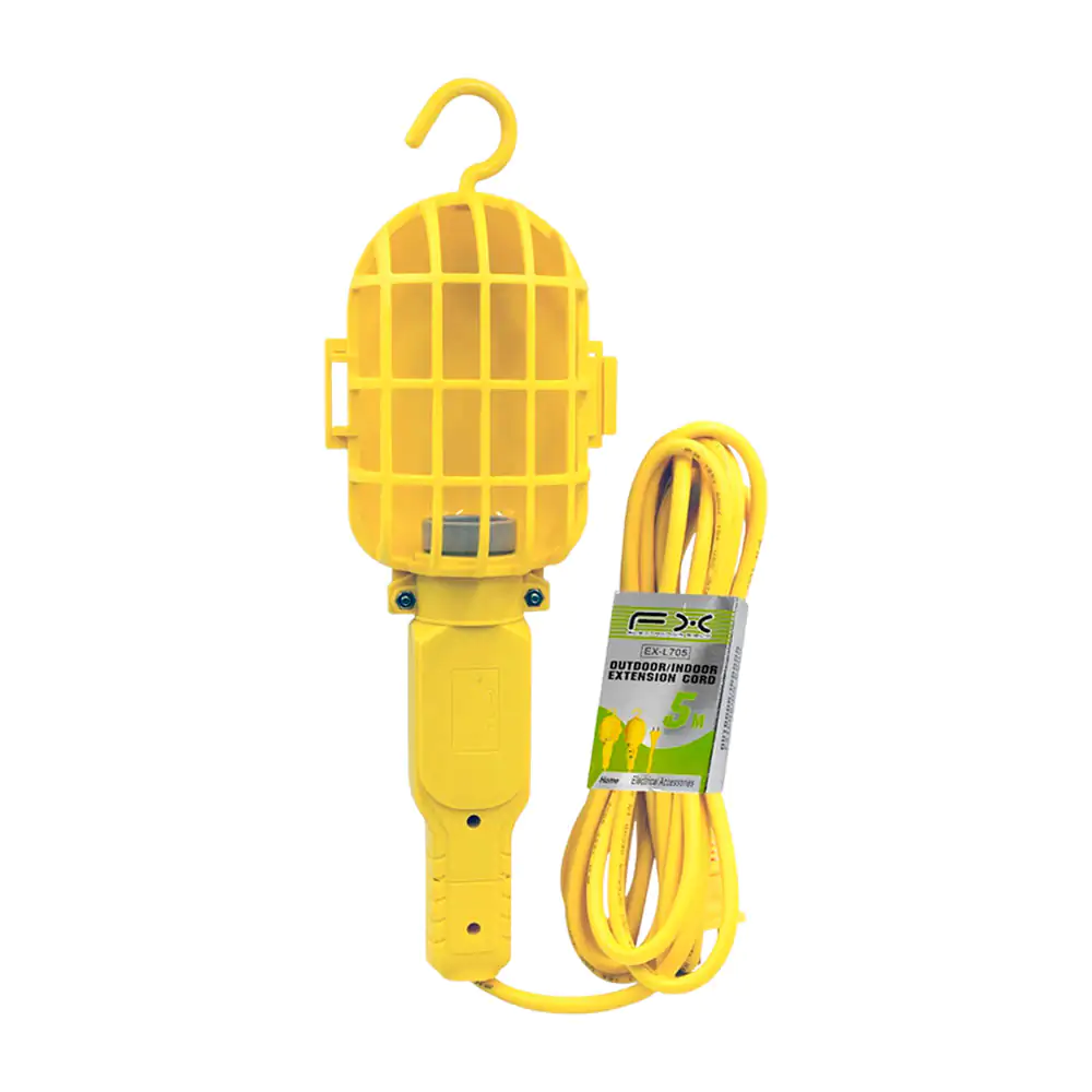 Lampara - reflector para trabajo con cable de 5 metros amarilla e interruptor de encendido