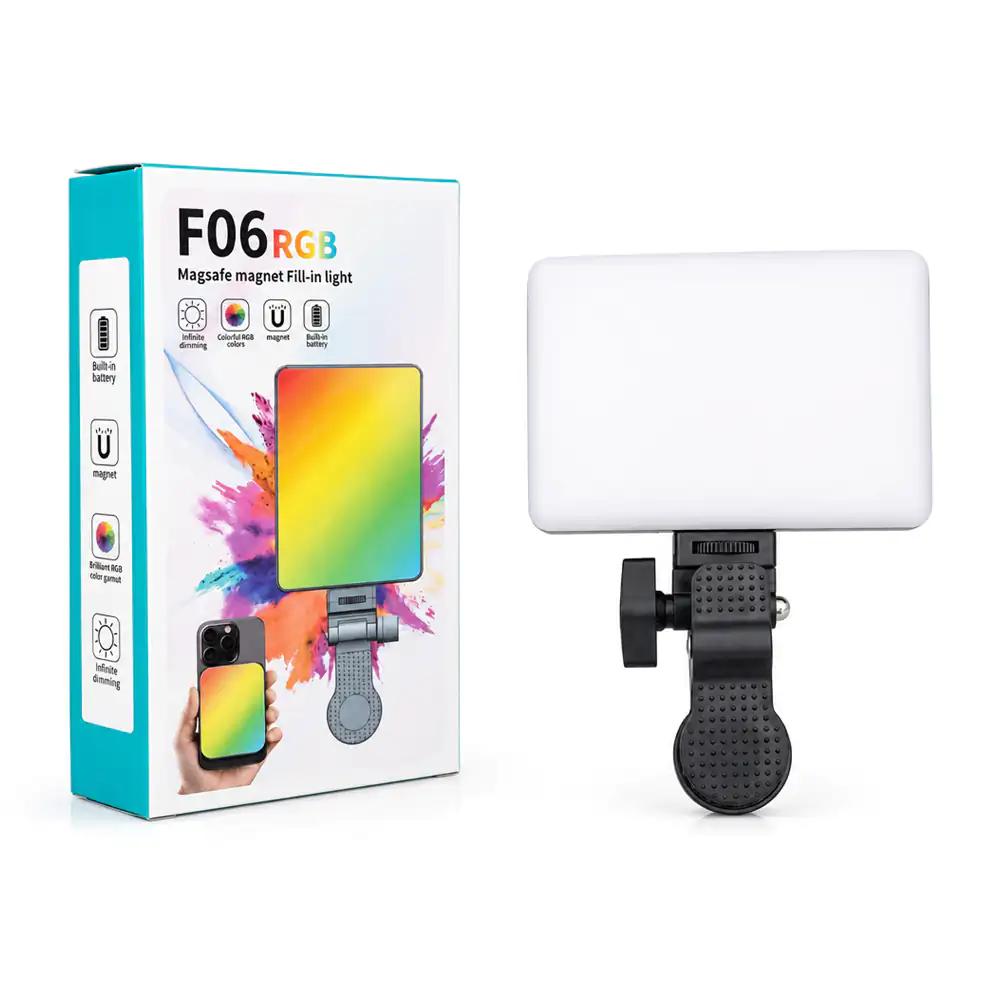 Lámpara led magnética, compatibilidad con teléfonos inteligentes y batería recargable / f06rgb