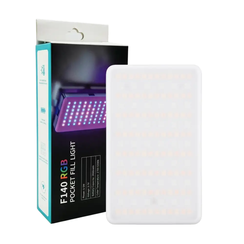 Lampara de bolsillo para fotografías rgb, tamaño 7x12cm, temperatura 2700-6500K, / f140
