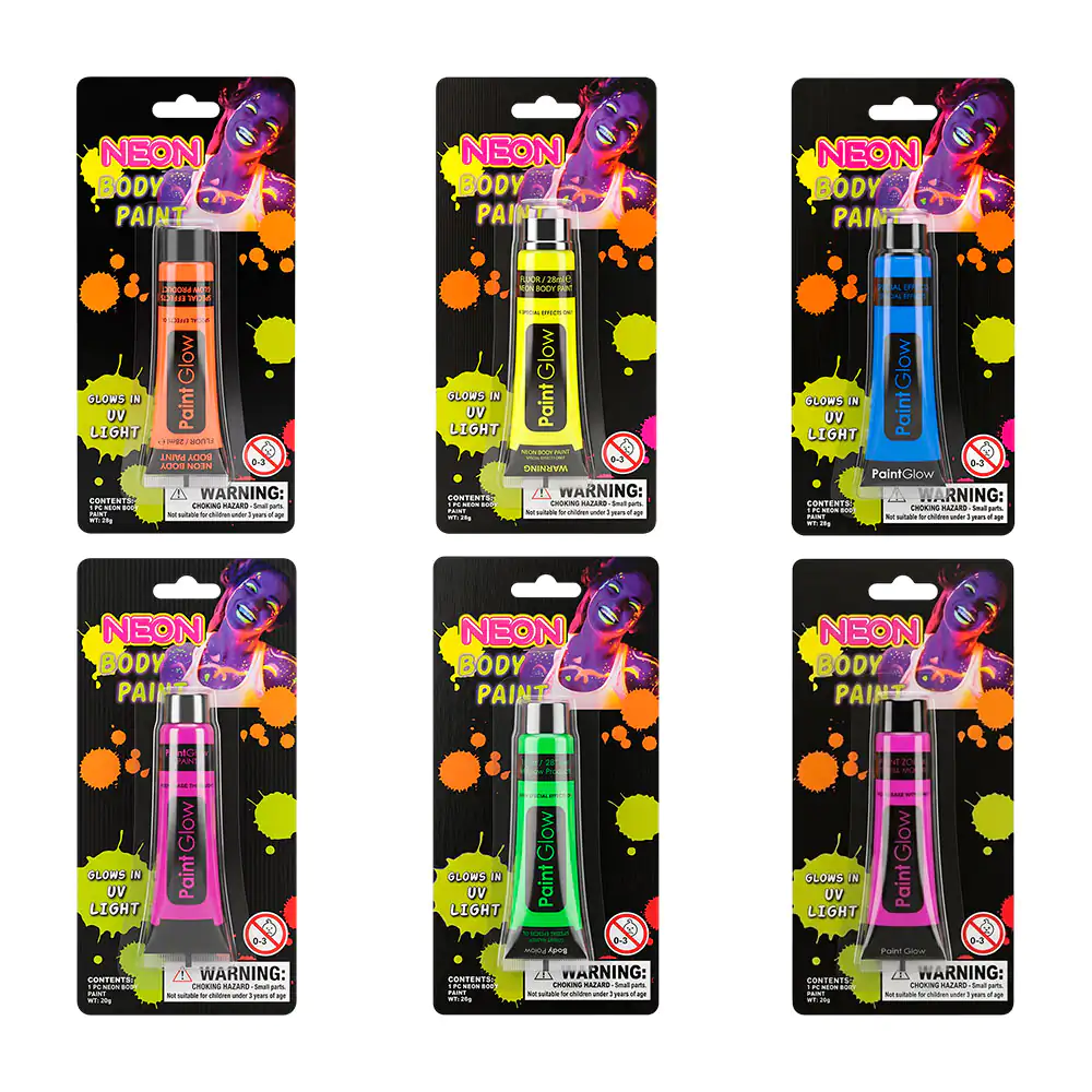 Tubo de pintura fluorescente  body paint 28g,variedad de tonos