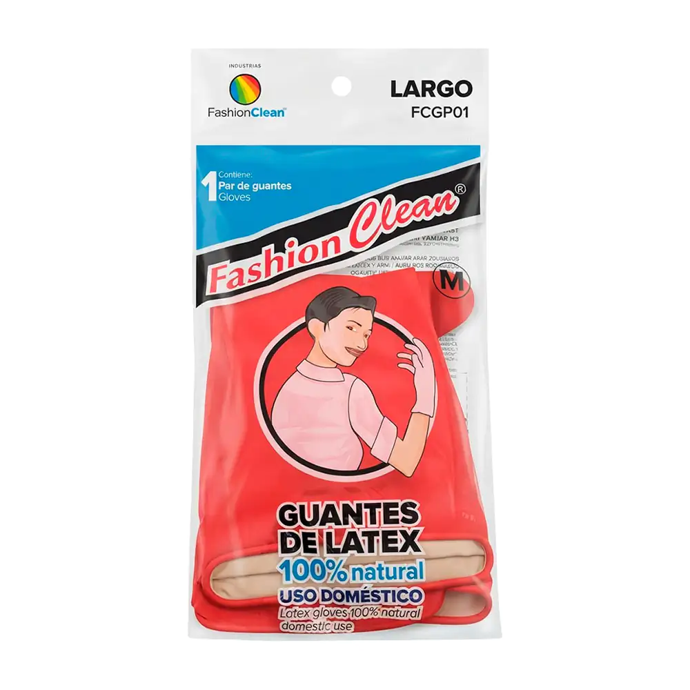 Paquete con par de guantes rojos largos fashion clean con textura ant…