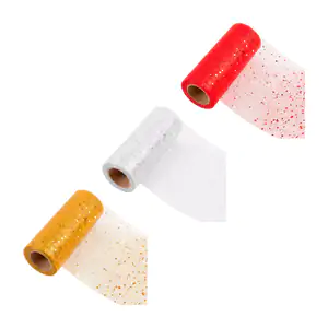 Rollo decorativo tipo malla para camino de mesa, brillantes con lente…