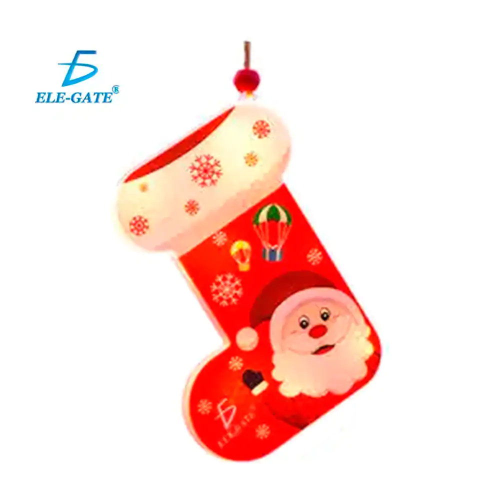 1pza colgante navideño con forma de bota e iluminación cálida / fes.1…