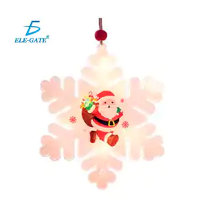 1pza colgante navideño con forma de copo de nieve e iluminación cálid…