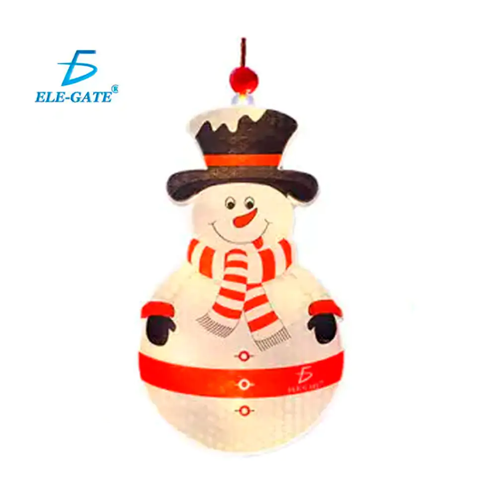 1pza colgante navideño con forma de muñeco de nieve e iluminación cálida / fes.122