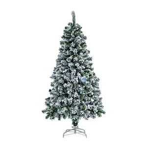 Árbol navideño artificial con efecto nevado, base metálica, 150cm / f…