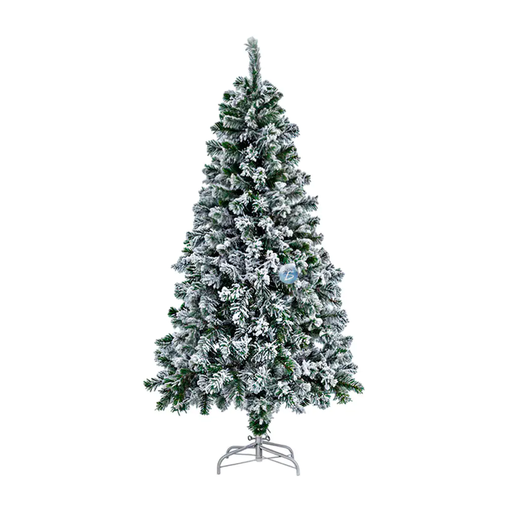Árbol navideño artificial con efecto nevado, base metálica, 150cm / fes.21.150cm