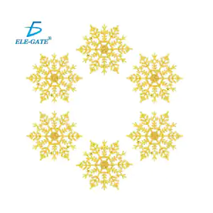 Paquete con 6 copos de nieve con brillantina, 8cm, variedad de colore…