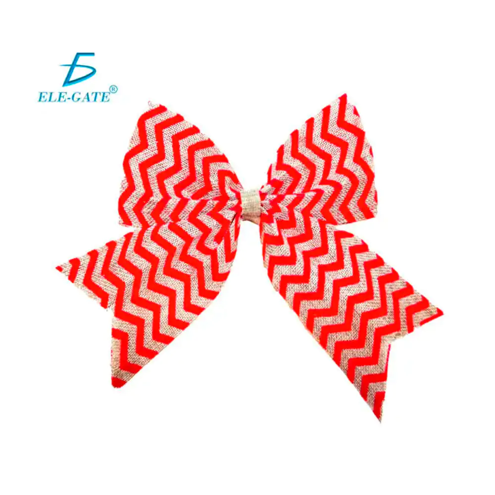 1pza moño grande decorativo rojo con detalles dorados, 22x22cm / fes.29.6