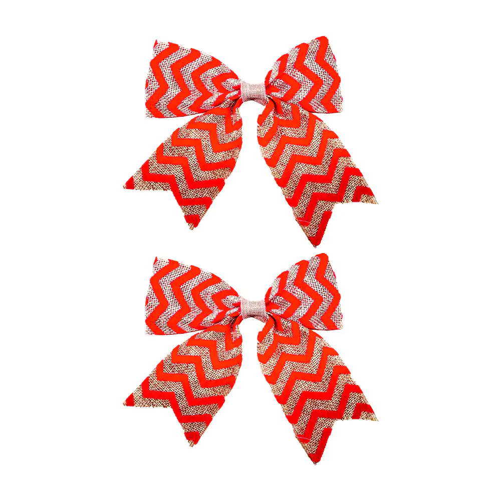Paquete con 2 moños grandes decorativos rojos con detalles dorados, 2…