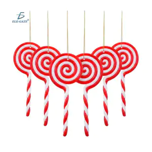 Paquete con 6 adornos decorativos navideños con forma de paleta de ca…
