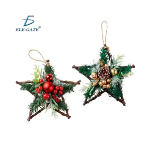 1pza adorno decorativo con forma de estrella de madera con esferas, v…