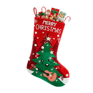 1pza bota navideña decorativa con estampado de árbol navideño, 43cm, …