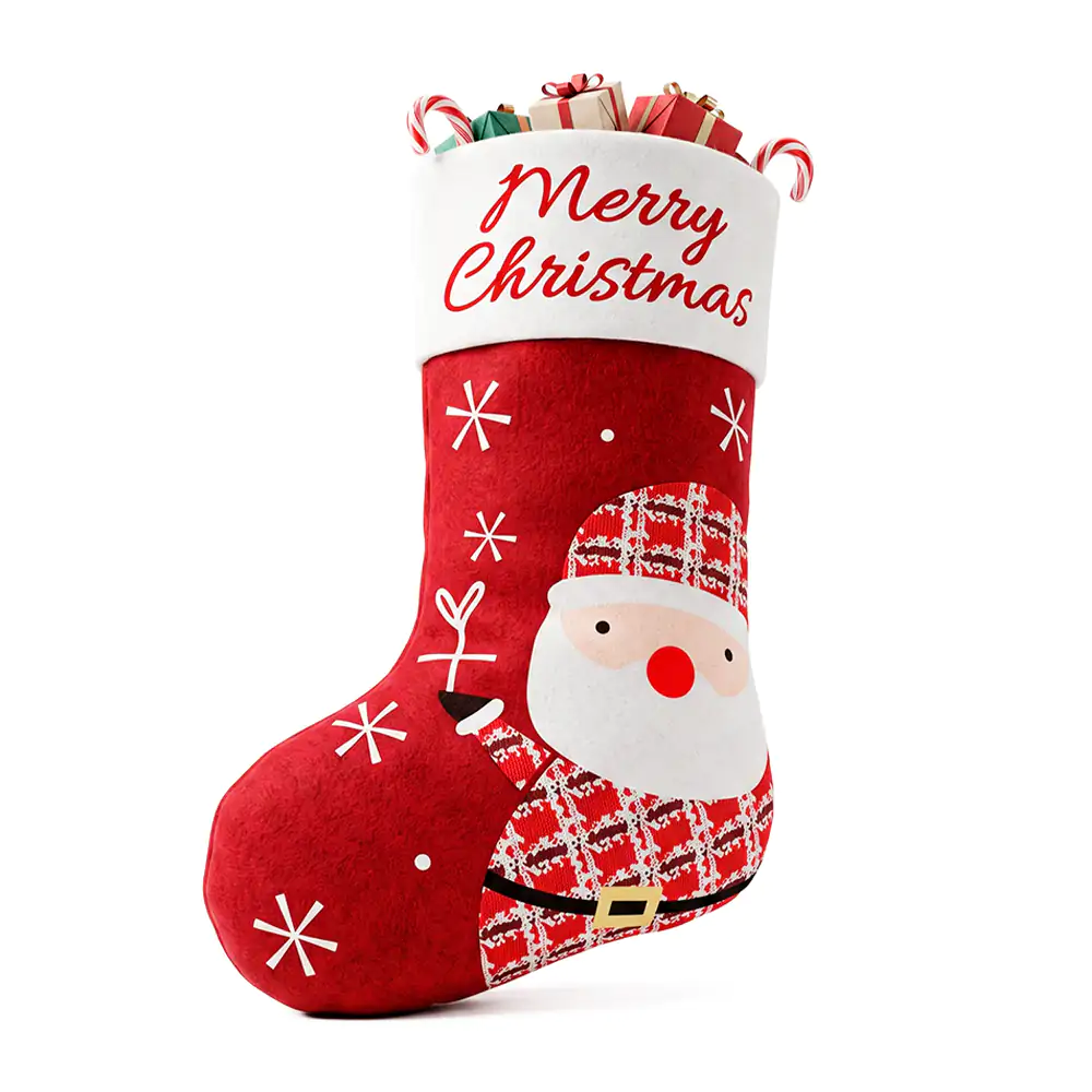 1pza bota navideña decorativa con estampado de santa claus, 38cm, col…