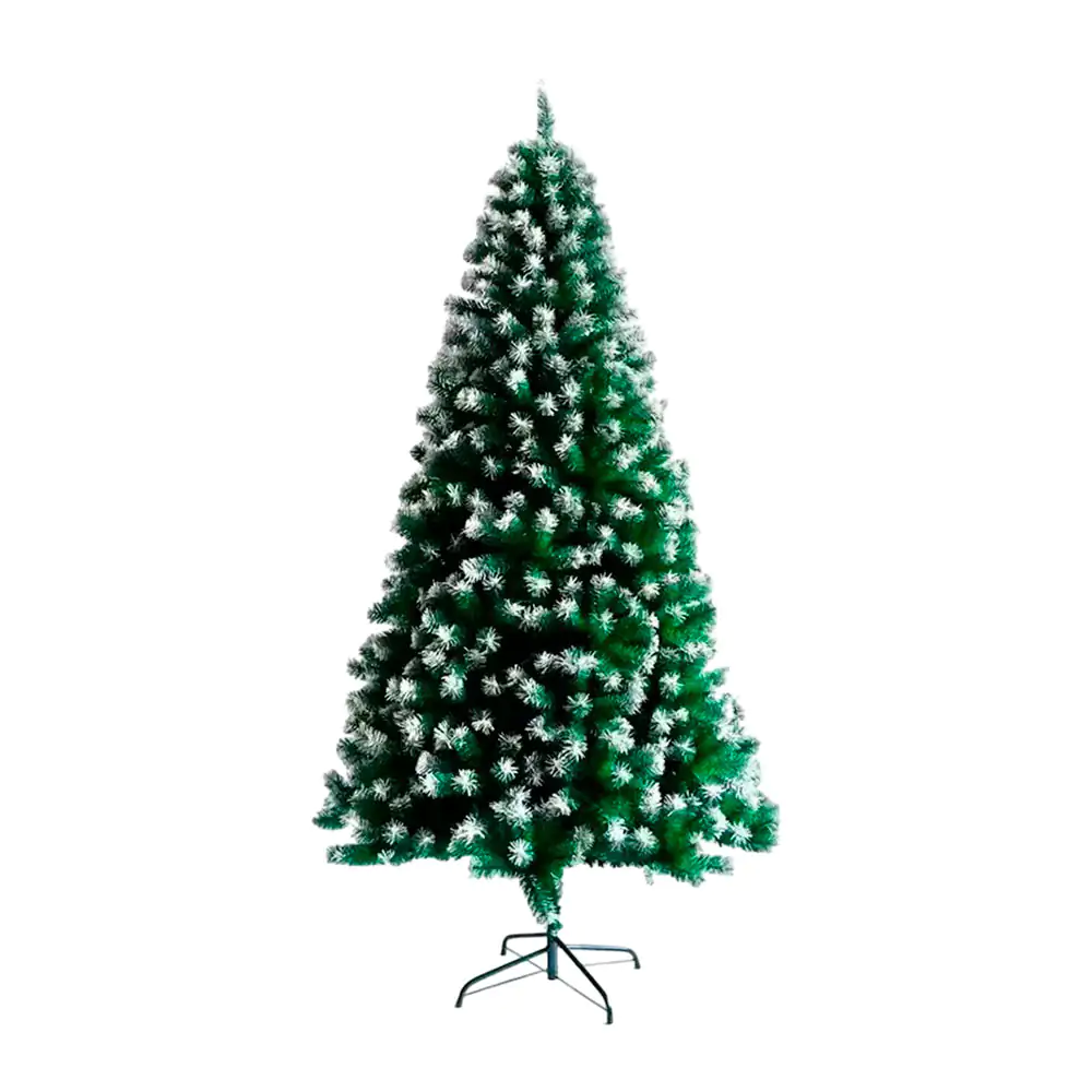 Árbol navideño decorativo con puntas blancas y base metálica, 180cm /…