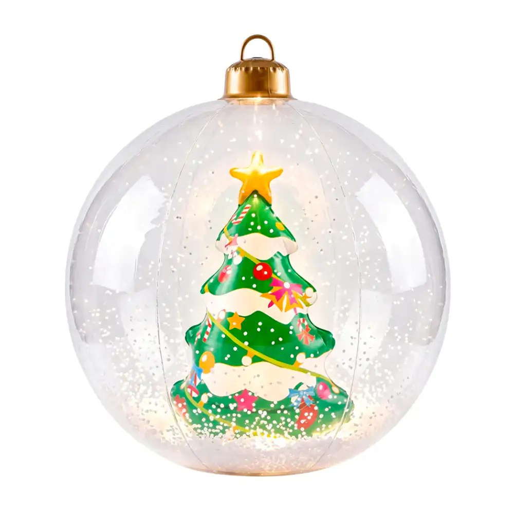 1pza esfera navideña, decorativa de árbol navideño, diseño inflable 60cm + luz led / fes.esf01.arbol