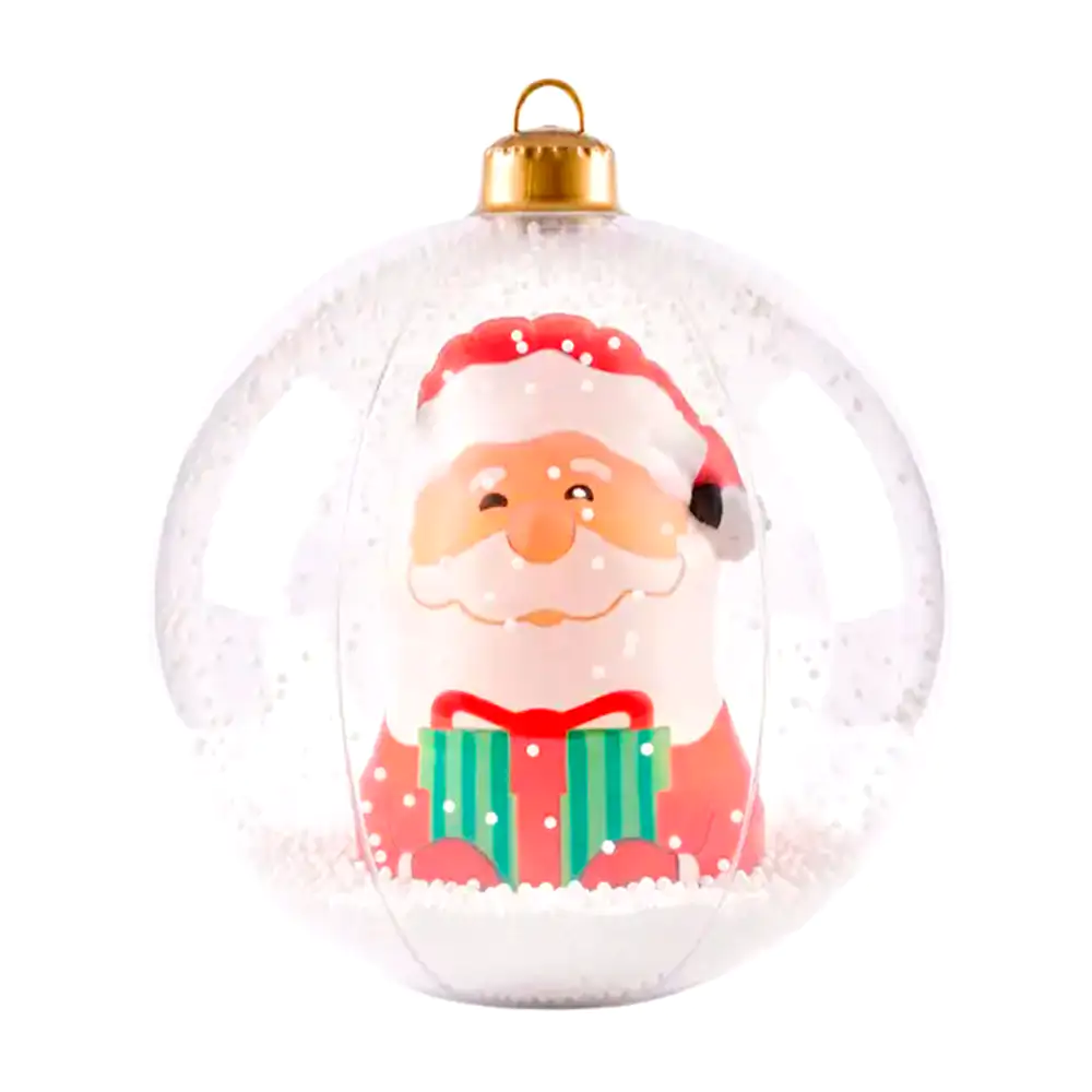1pza esfera navideña, decorativa de santa claus, diseño inflable 60cm + luz led / fes.esf01.lr