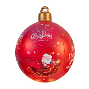 1pza esfera navideña inflable, decorativa con santa claus estampado, …