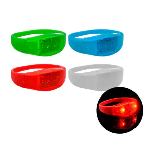 1pza Pulsera de silicón con luz led para fiesta, variedad de colores