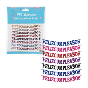 Banner tipo banderín de feliz cumpleaños con aguja de plástico, varie…