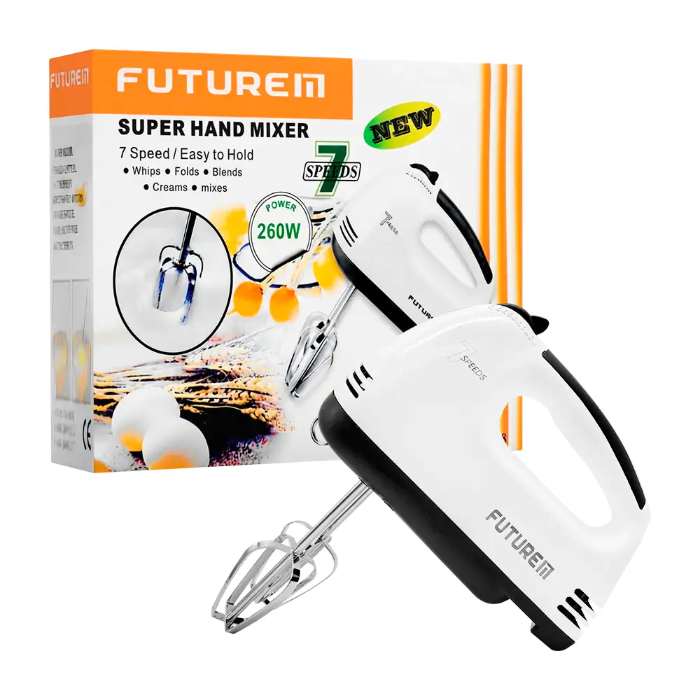 Batidor eléctrico de mano futurem con 7 velocidades ajustables y 2 pa…
