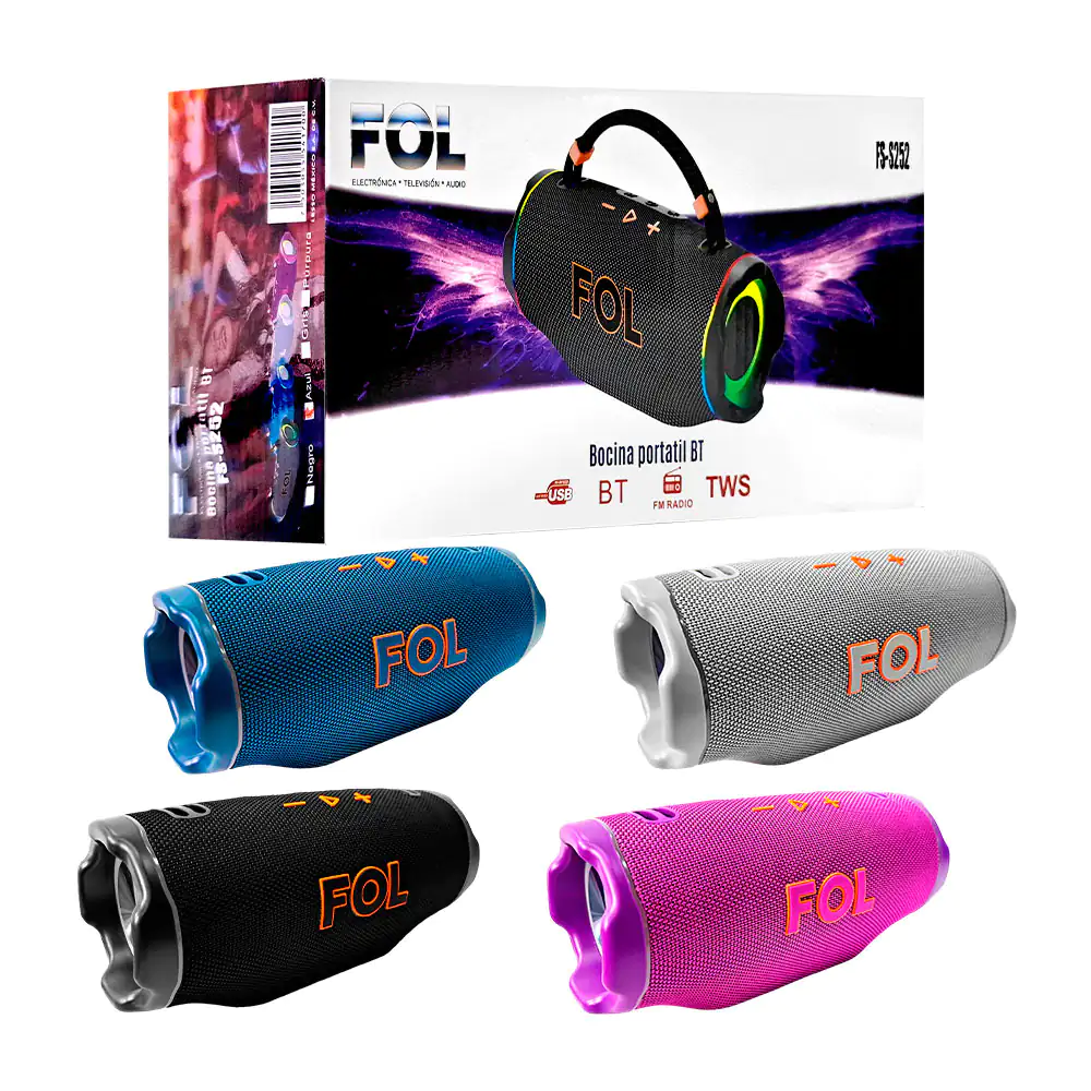Bocina inalámbrica con luz rgb y agarradera desmontable, 30w de potencia, variedad de colores 